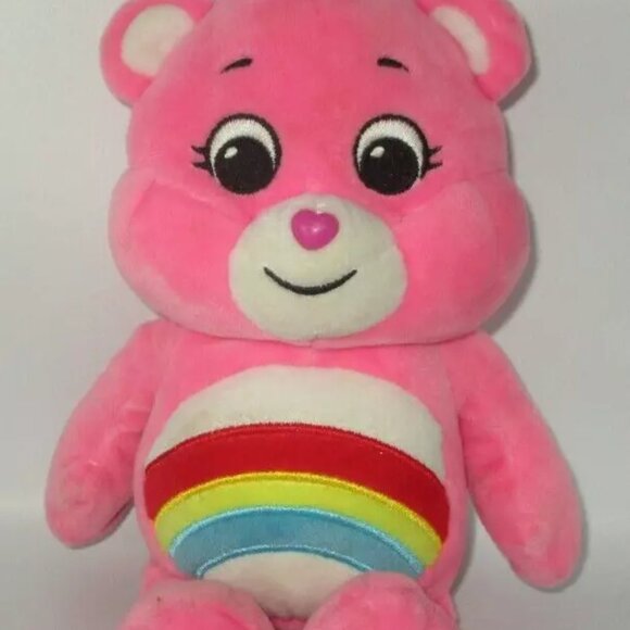 Lot of 3 Cheer Care Bears 2003 & 2020 Rainbow Pink Plush Stuffed Toy Animal - Picture 7 of 12
